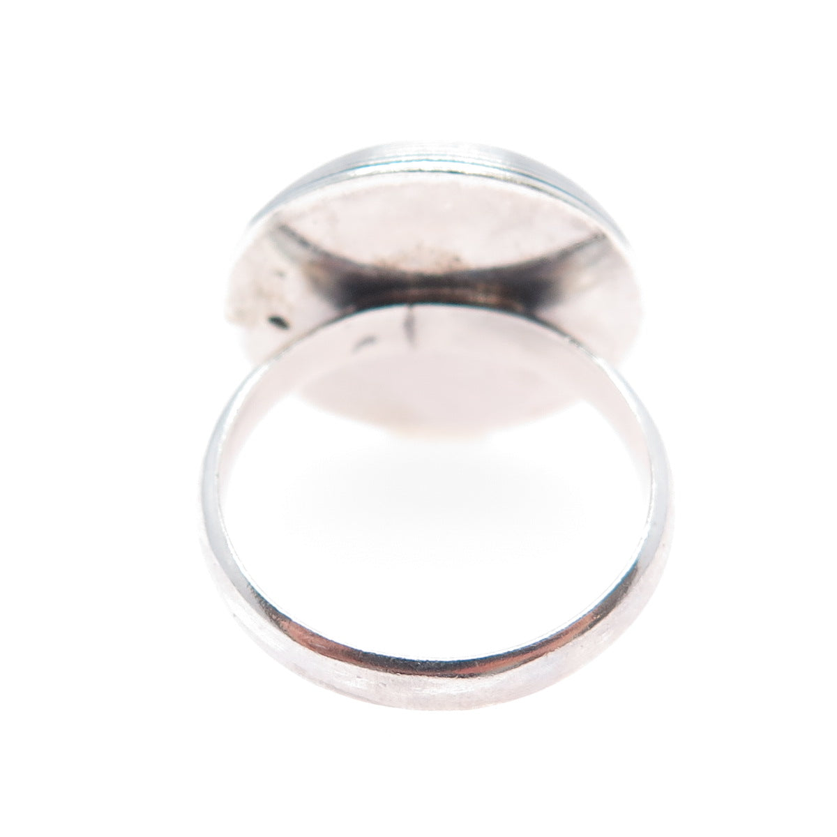 925 Sterling Silver Vintage Modernist Dome Oxidized Ring Size 6.75