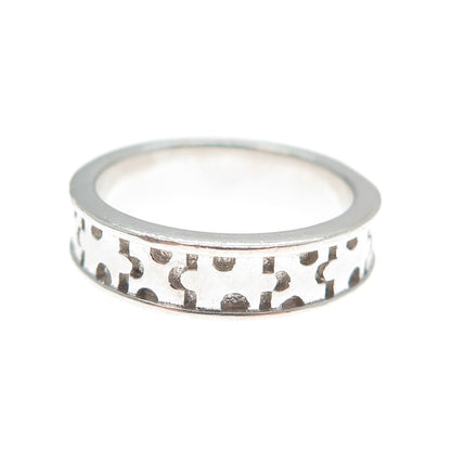 925 Sterling Silver Vintage Puzzle Band Ring Size 6.5