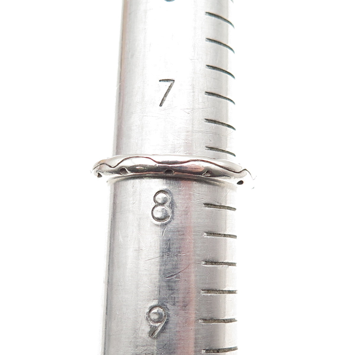 925 Sterling Silver Vintage Modernist Oxidized Band Ring Size 7.75