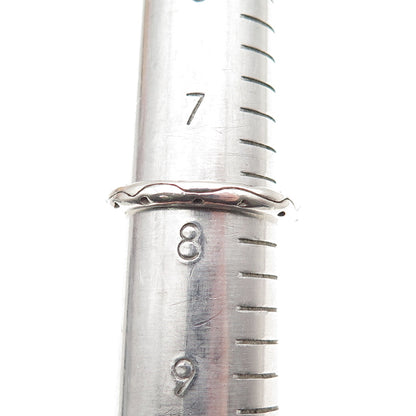 925 Sterling Silver Vintage Modernist Oxidized Band Ring Size 7.75