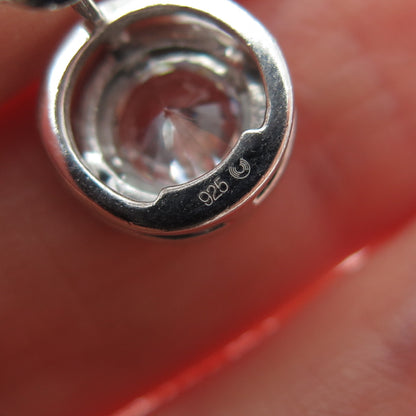 925 Sterling Silver Round-Cut C Z Stud Earrings