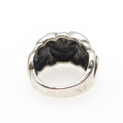 925 Sterling Silver Vintage Modernist Oxidized Ring Size 5.75