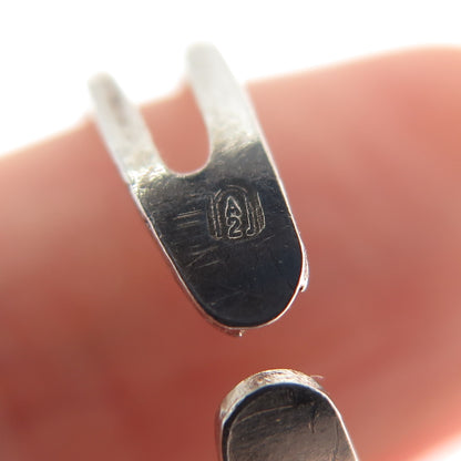 935 Silver Vintage Israel Real Eilat Adjustable Ring Size 9.5 (missing 1 bead)