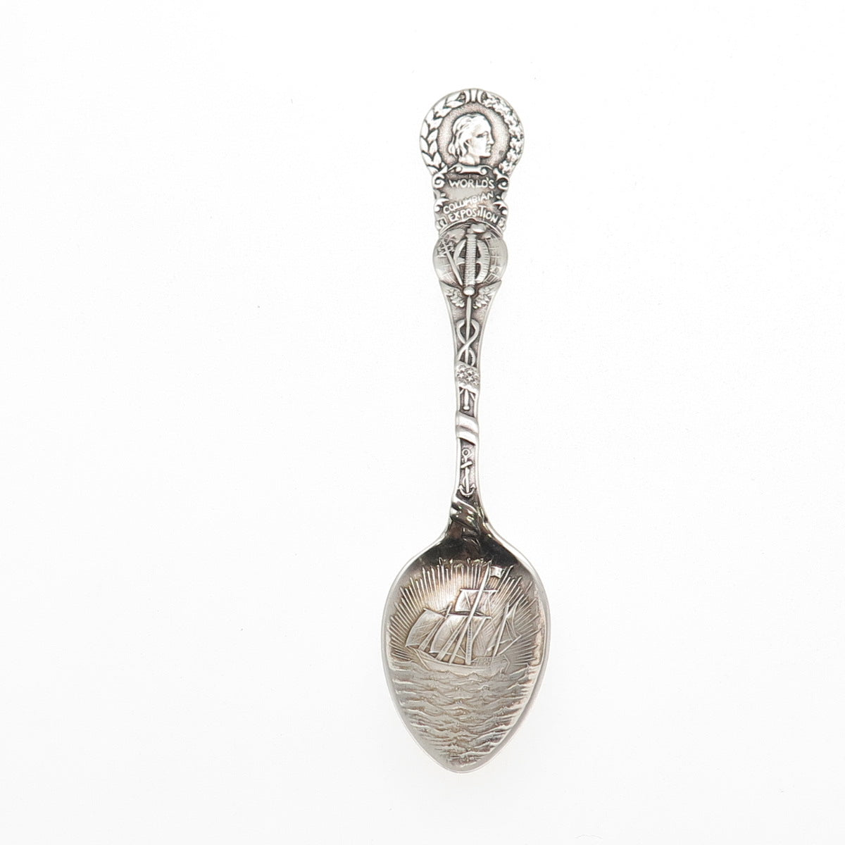 Alvin 925 Sterling Silver Antique 1893 World's Columbian Exposition Coffee Spoon
