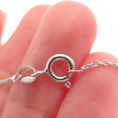 Sun 925 Sterling Silver 10K Gold Real Diamond Heart Cable Chain Necklace 18"