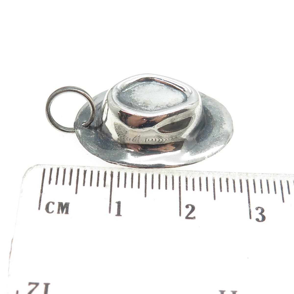 925 Sterling Silver Vintage Cowboy Hat 3D Charm Pendant