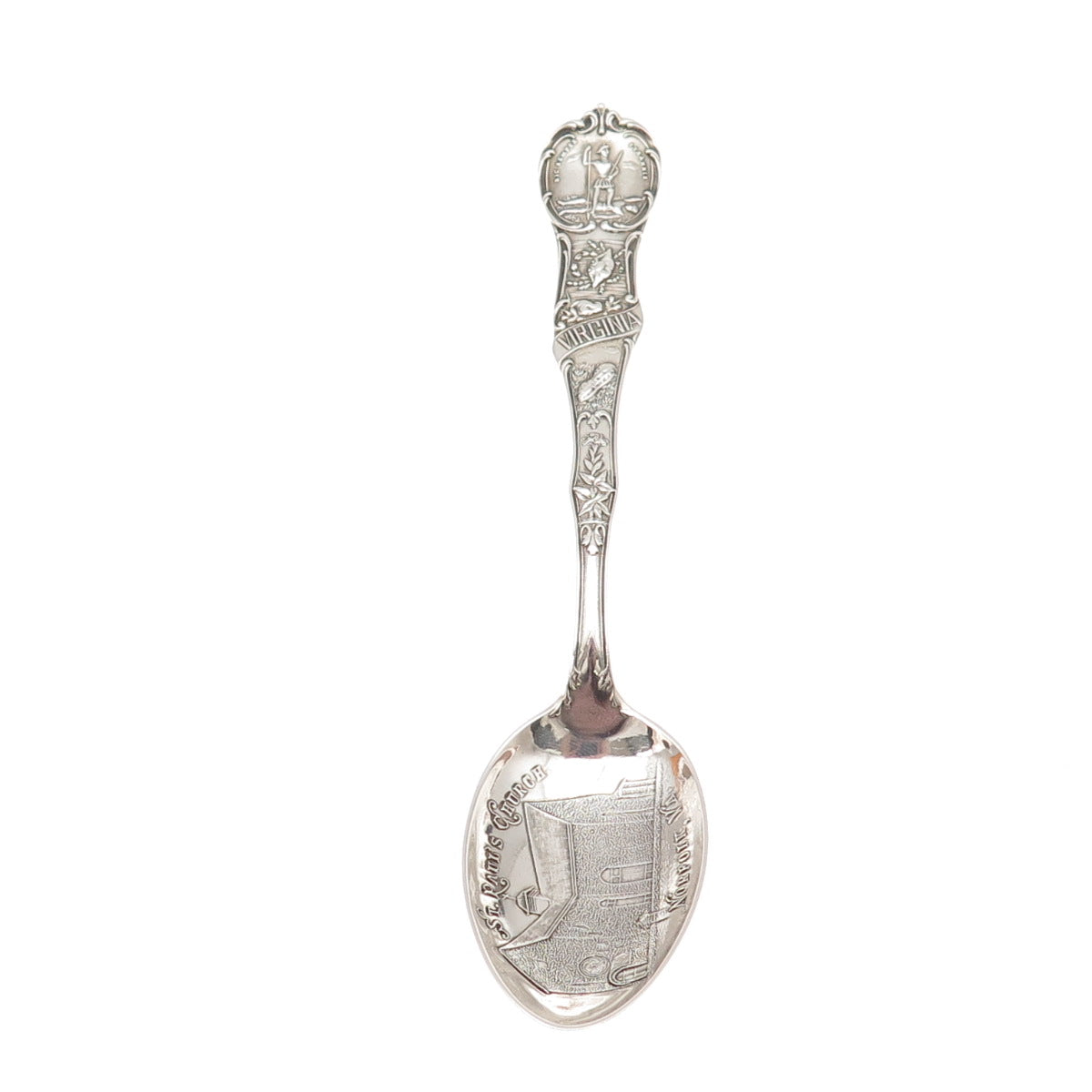 Mechanics 925 Sterling Antique Art Deco St. Paul's Church Norfolk VA Tea Spoon