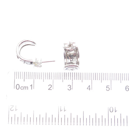 LOIS HILL 925 Sterling Silver Vintage Signature Scroll Hoop Earrings