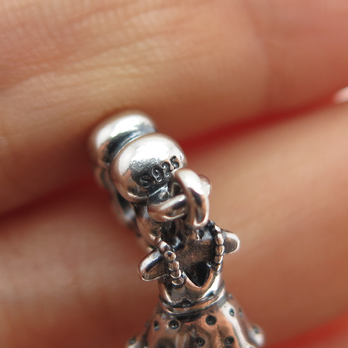 PANDORA 925 Sterling Silver Party Girl Dress Dangle Slide Charm