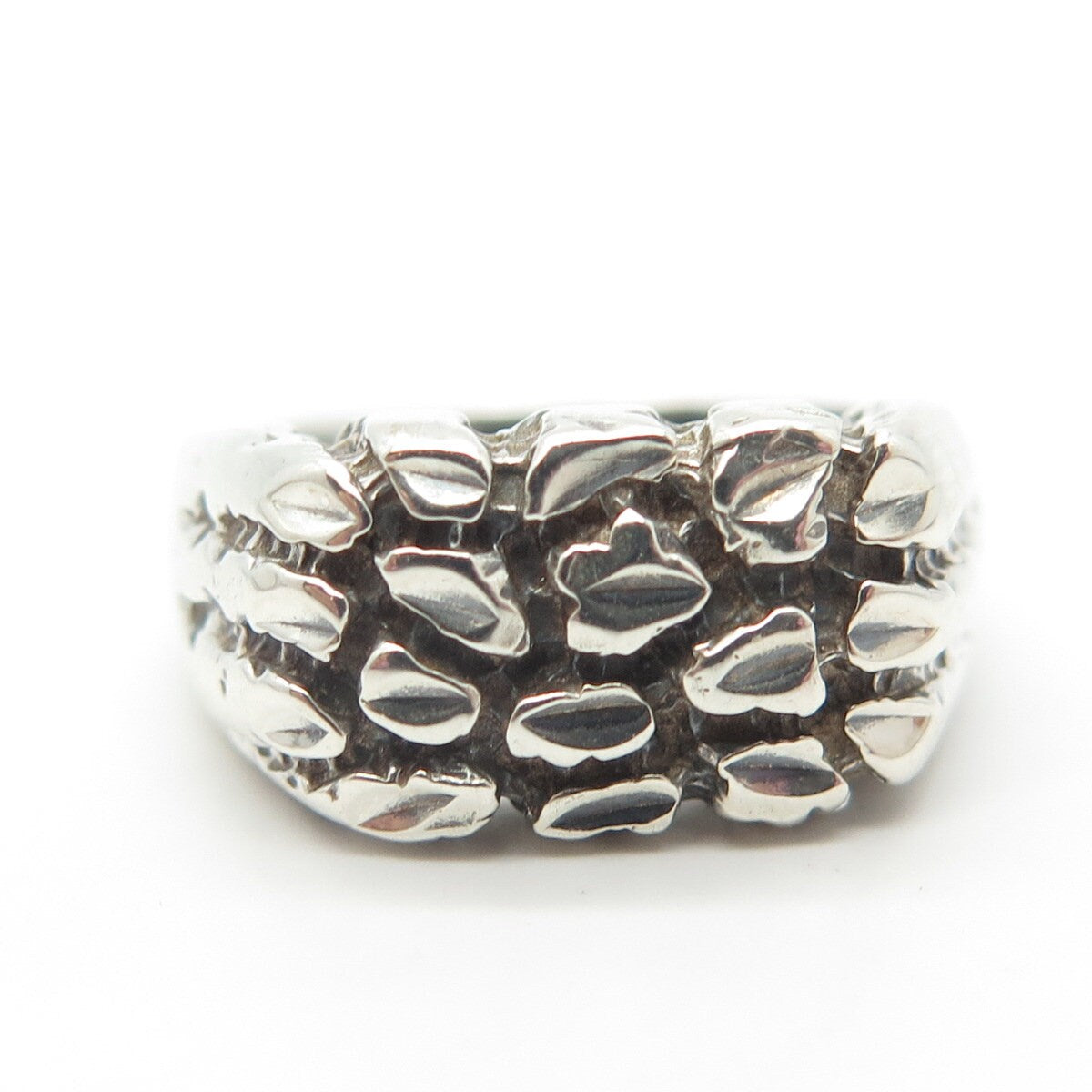 925 Sterling Silver Vintage Textured Ring Size 7.5