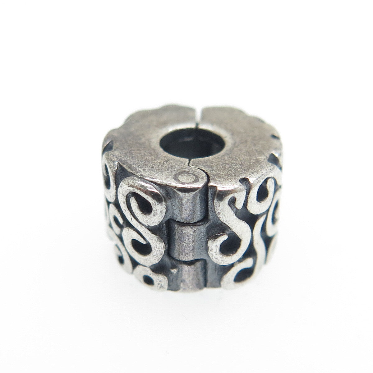 PANDORA 925 Sterling Silver Swirl Clip Bead Charm