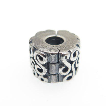 PANDORA 925 Sterling Silver Swirl Clip Bead Charm
