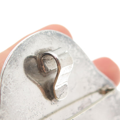 925 Sterling 2-Tone Vintage Mexico Modernist Arrow Oxidized Pin Brooch / Pendant