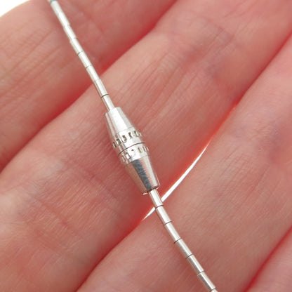 Old Pawn 925 Sterling Silver Royston Turquoise Beads Liquid Chain Necklace 18"