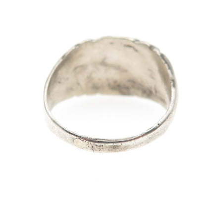 Old Pawn 925 Sterling Silver Vintage Southwestern Turquoise Tribal Ring Size 9.5