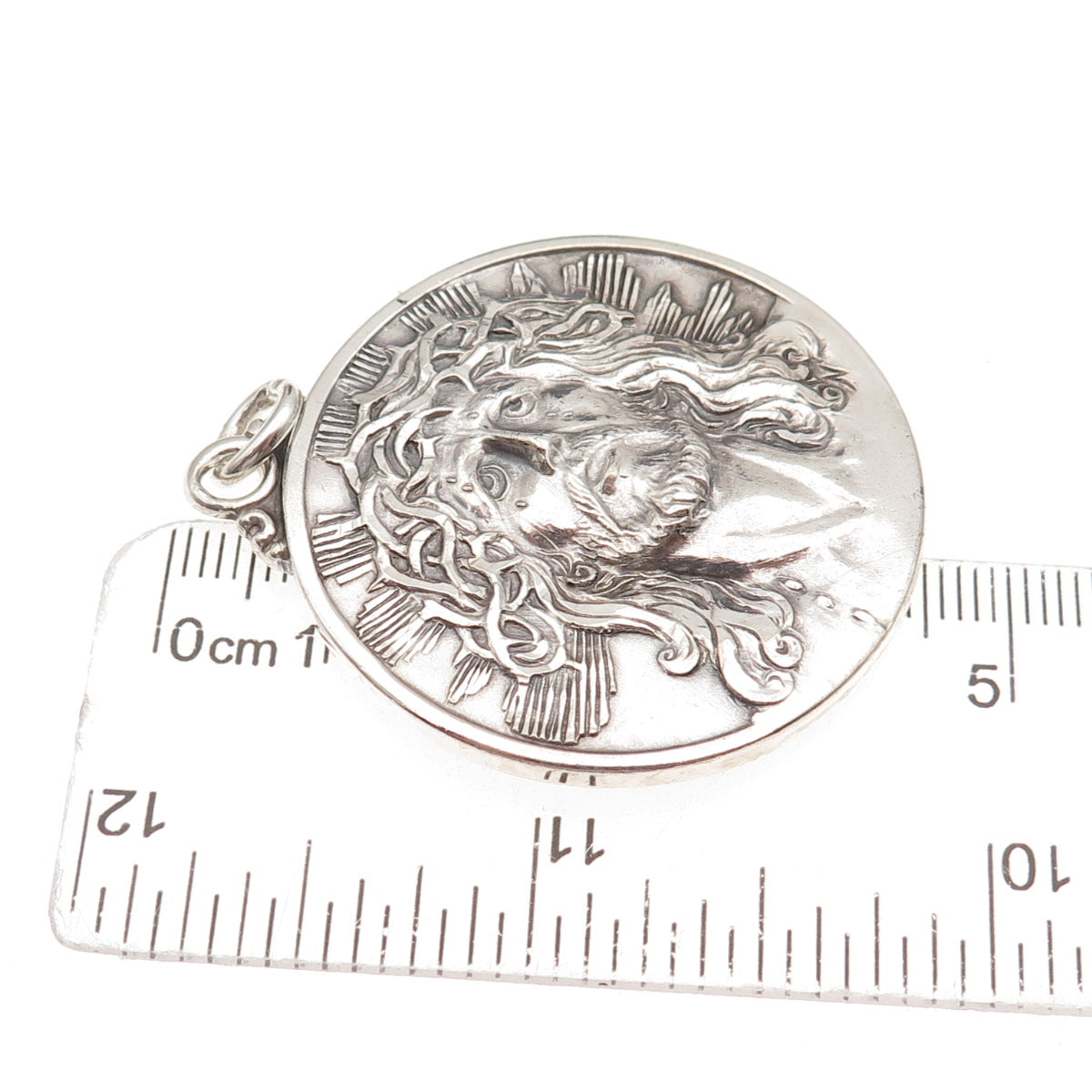 Creed 925 Sterling Silver Vintage Jesus & Our Lady of Guadalupe Pendant