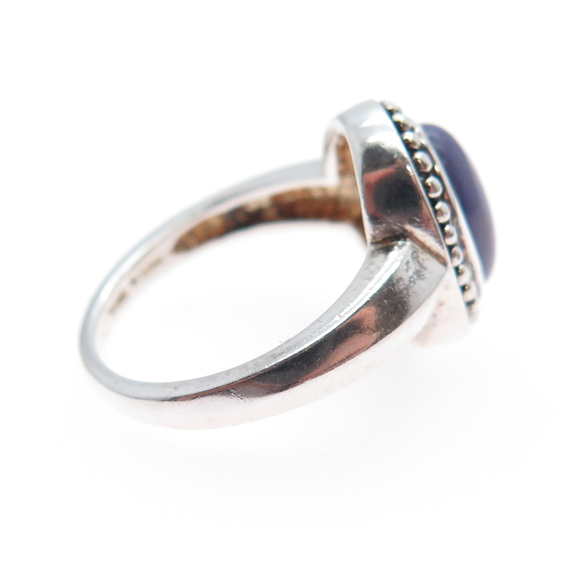 MICHELLE ALBALA 925 Sterling Silver Vintage Real Sugilite Beaded Ring Size 6