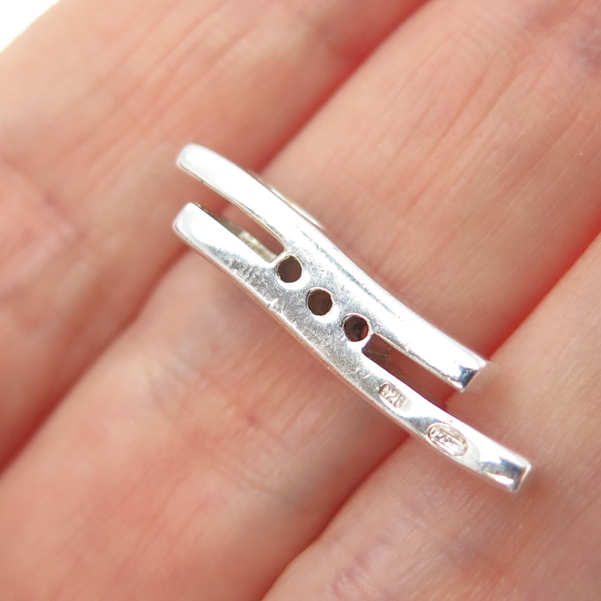 FOSSIL 925 Sterling Silver Round-Cut Pink C Z Minimalist Slide Pendant