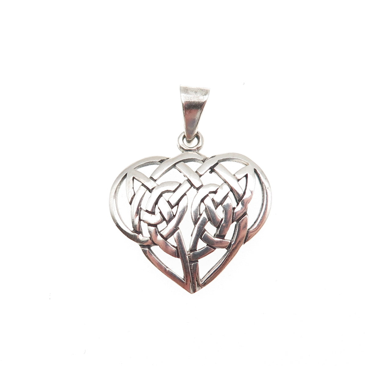 Charles Winston 925 Sterling Silver Vintage Celtic Trinity Heart Charm Pendant