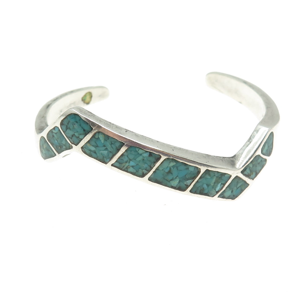 Old Pawn 925 Sterling Vintage Southwestern Turquoise Adjustable Bracelet 6"