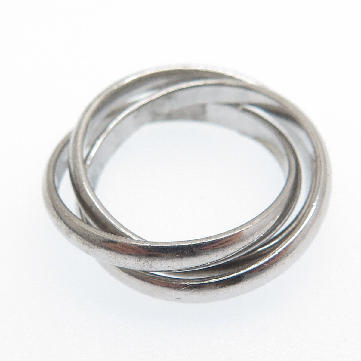 SETA 925 Sterling Silver Vintage Trinity Band Oxidized Ring Size 5.75