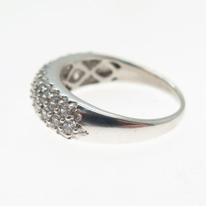 925 Sterling Silver Round-Cut C Z Sparkle Dome Ring Size 7.25