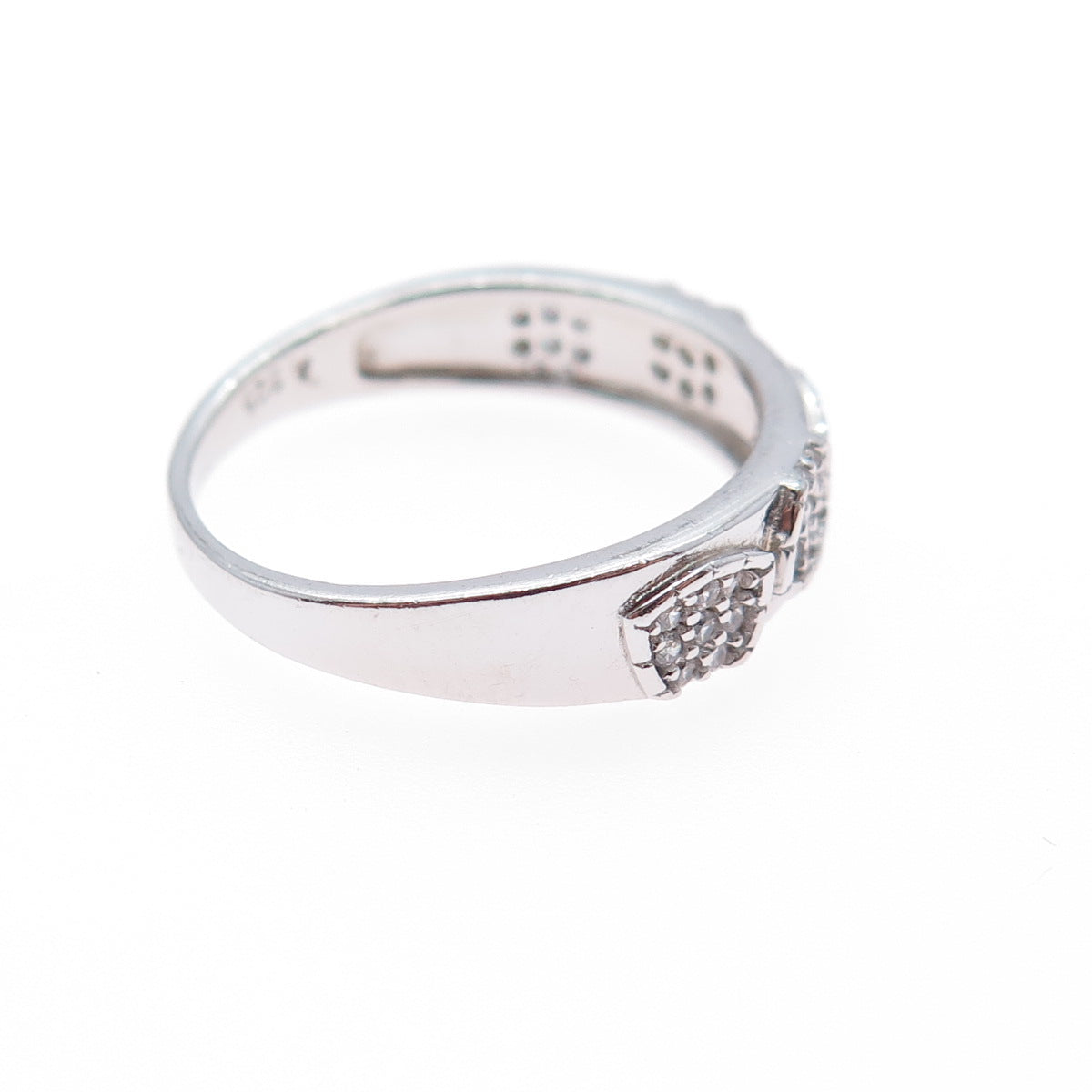 925 Sterling Silver Round-Cut C Z Modernist Band Ring Size 7.25