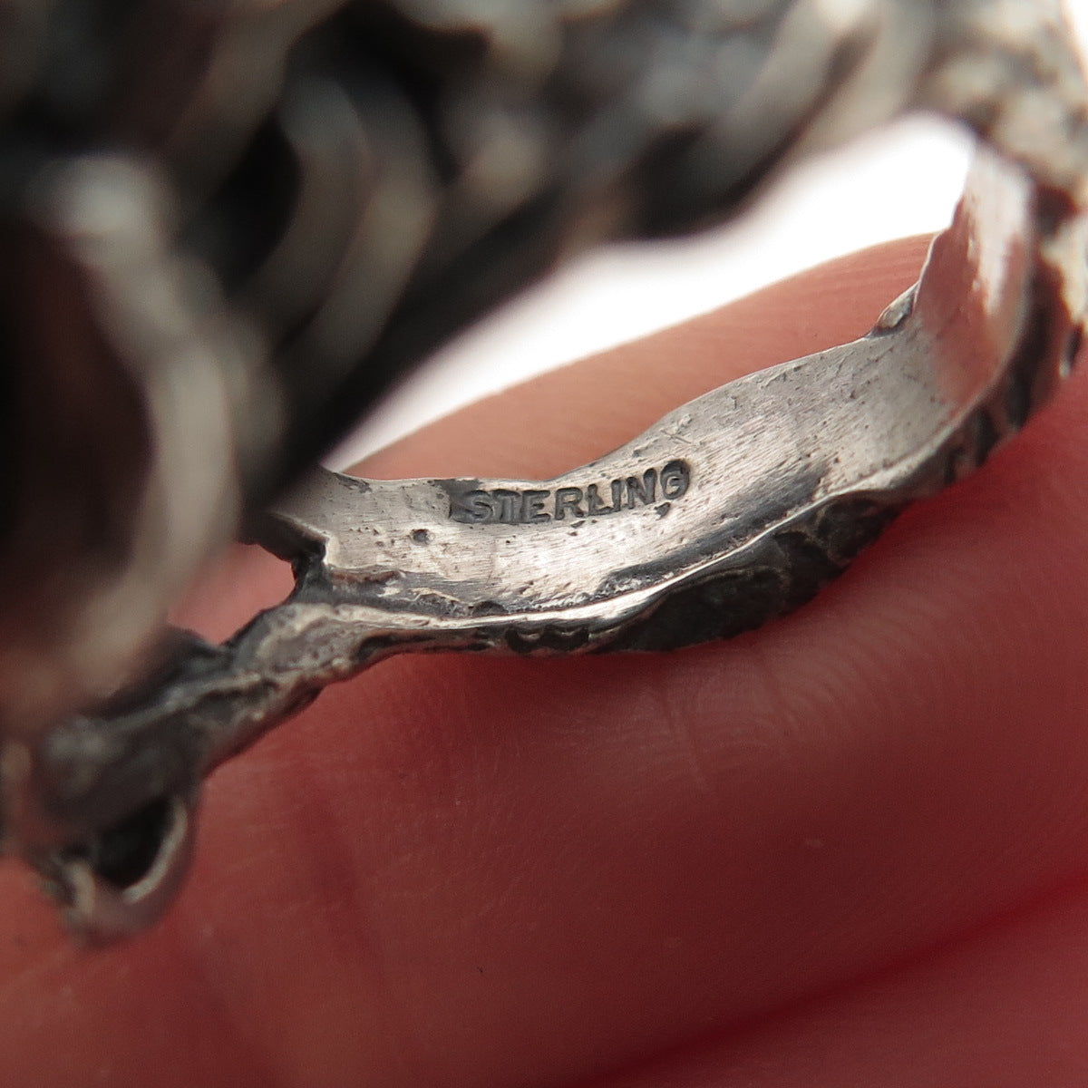 925 Sterling Silver Vintage Medusa Oxidized Ring Size 6