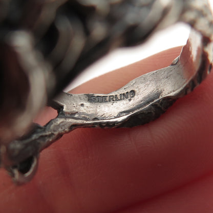 925 Sterling Silver Vintage Medusa Oxidized Ring Size 6