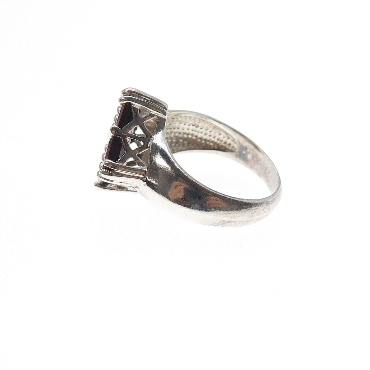 925 Sterling Silver Vintage SCBS Real Asscher-Cut Tourmaline Ring Size 7