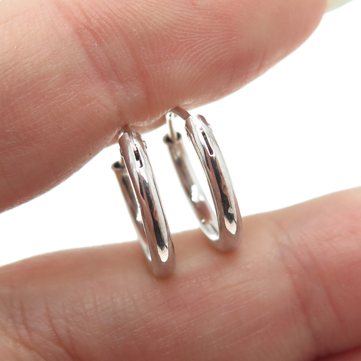 925 Sterling Silver Tube Hoop Earrings