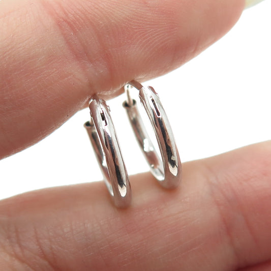 925 Sterling Silver Tube Hoop Earrings