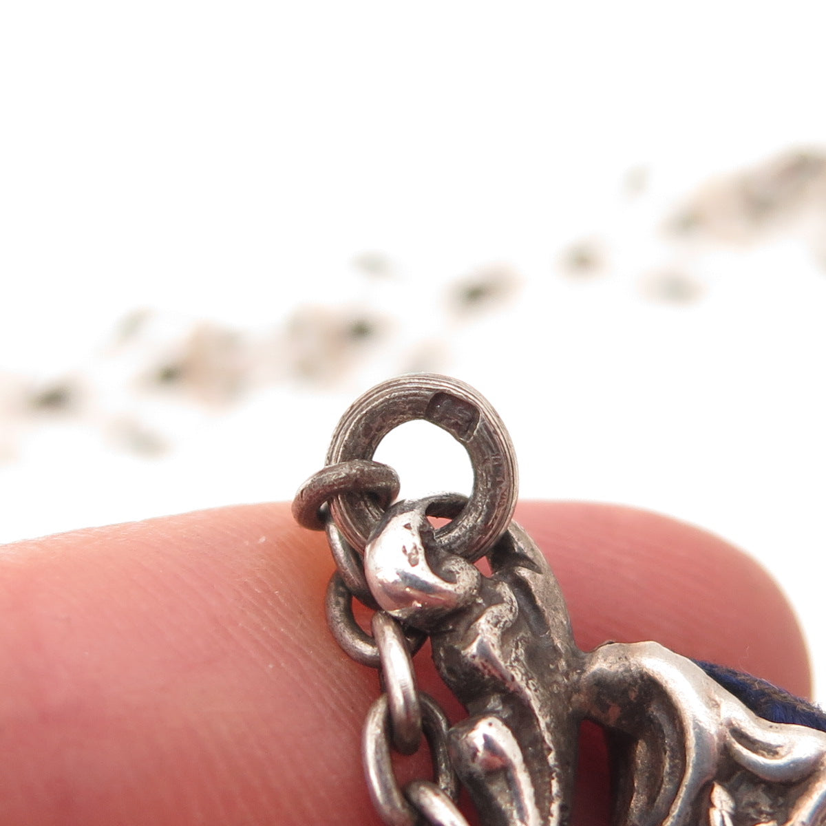 Henry Matthews 925 Sterling Silver Antique 1900 Birmingham Chatelaine Chain Fob