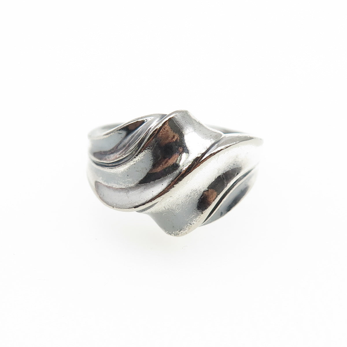 CHAPAL ZENRAY 925 Sterling Silver Vintage Modernist Oxidized Ring Size 7