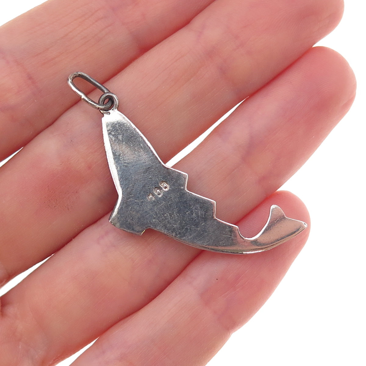 900 Silver Vintage Koi Fish Oxidized Charm Pendant
