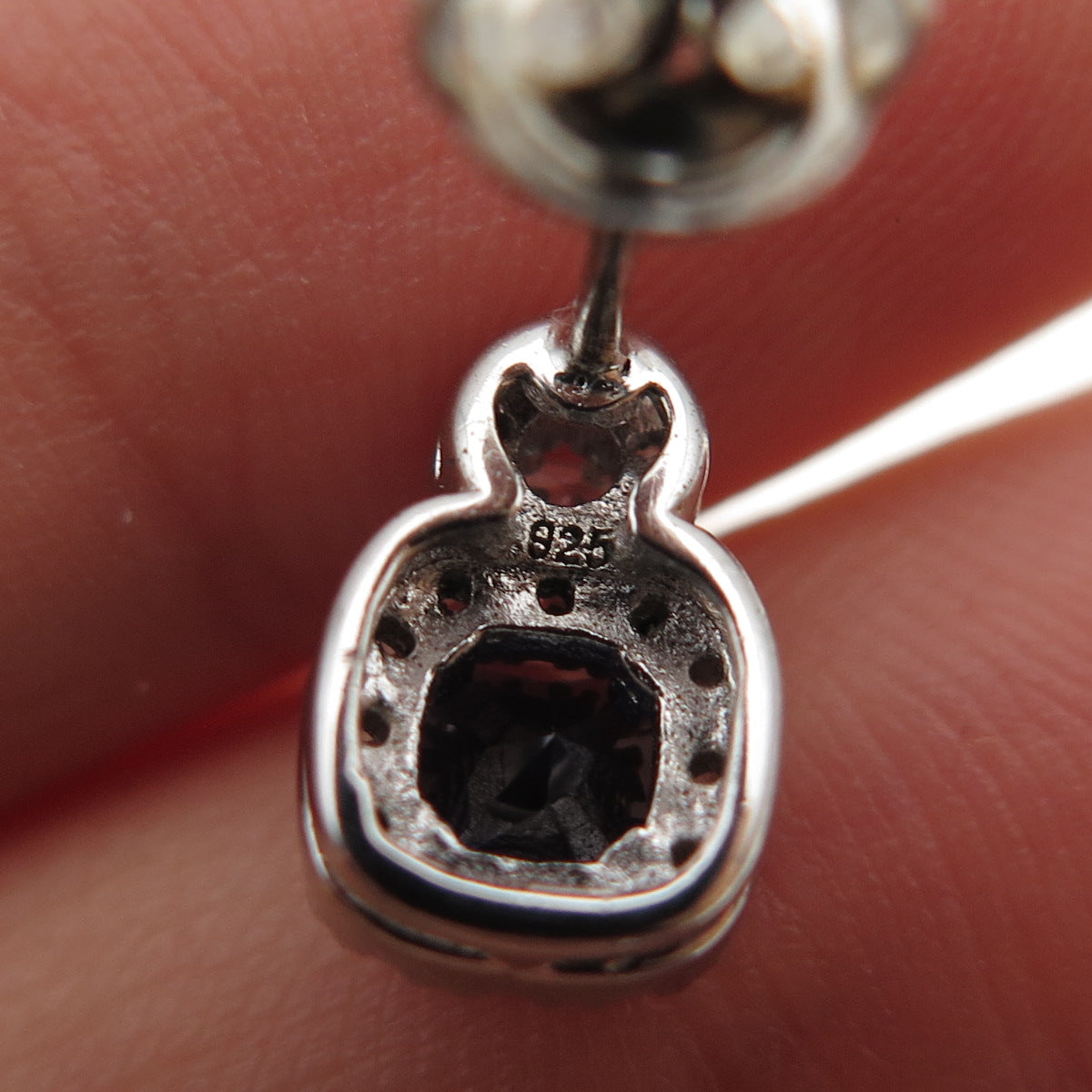 925 Sterling Silver Cushion-Cut Blue & Round-Cut White C Z Stud Earrings