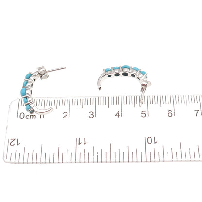 925 Sterling Silver Real Sleeping Beauty Turquoise Earrings