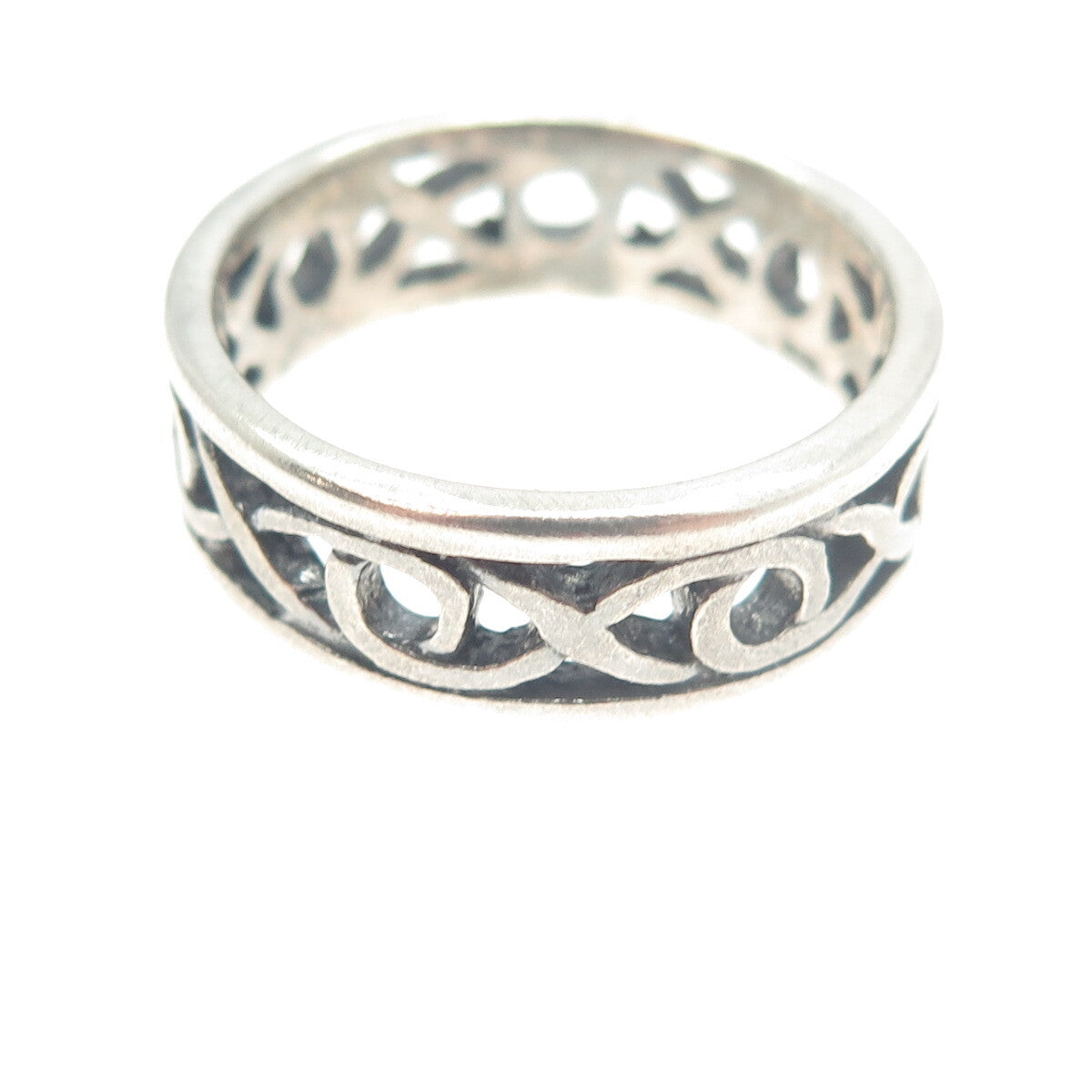925 Sterling Silver Vintage Infinity Link Band Ring Size 9.5