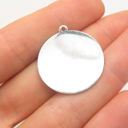 925 Sterling Silver Vintage M & M "Sweet 16" Textured Round Pendant