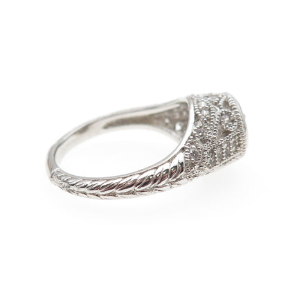 925 Sterling Silver Round-Cut C Z Engagement Ring Size 7