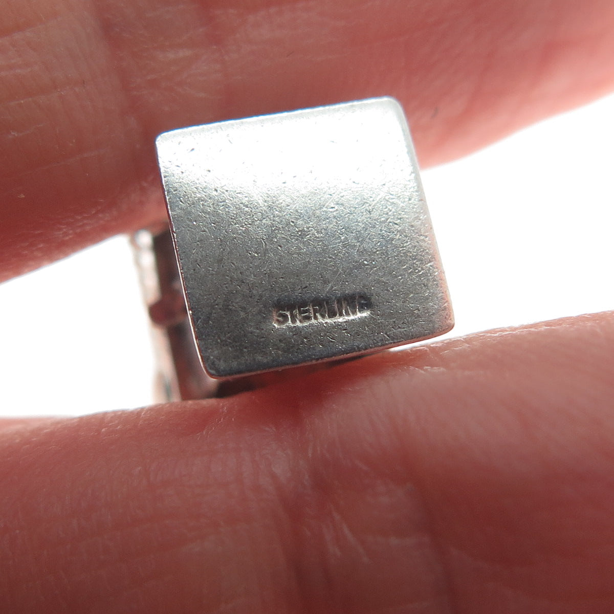 925 Sterling Silver Antique Art Deco Water Well Minimalist 3D Charm Pendant