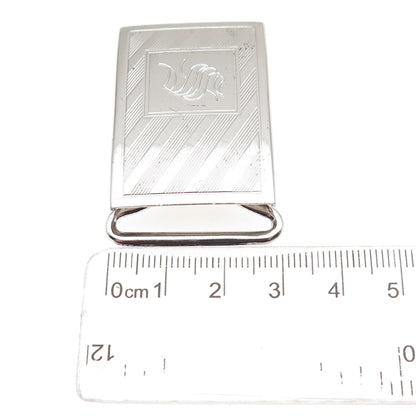 Pioneer 925 Sterling Silver Vintage Engraved Letter S Initial Belt Buckle
