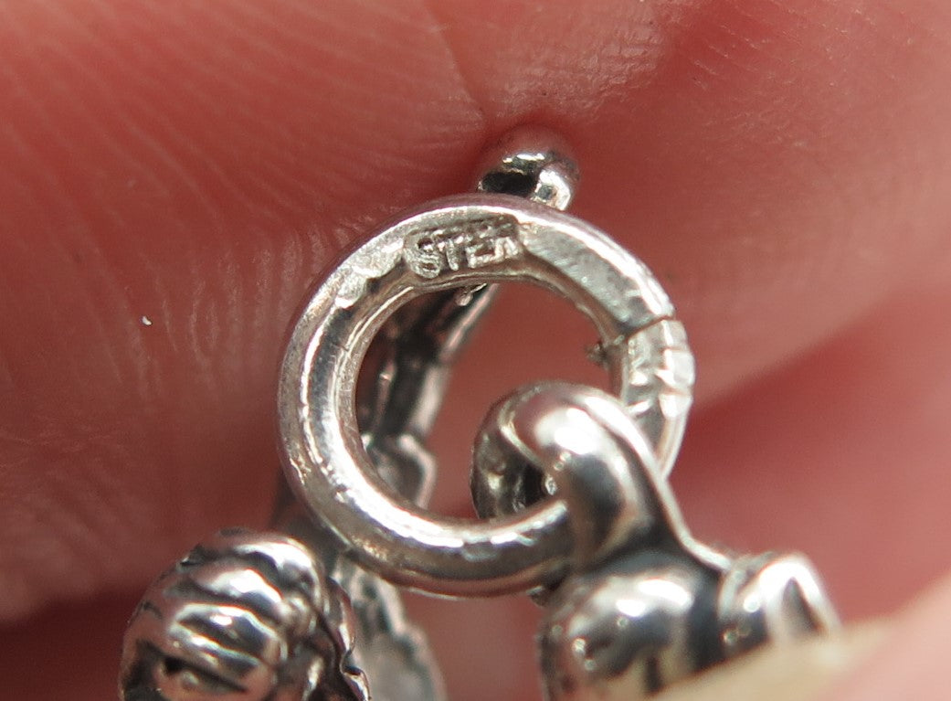 925 Sterling Silver Vintage Football Player 3D Pendant