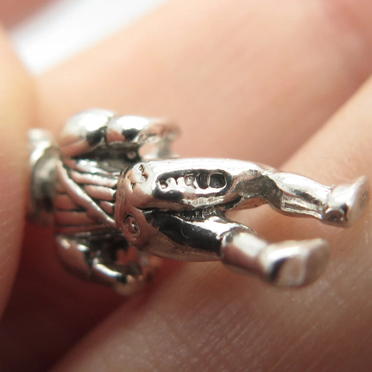 925 Sterling Silver Vintage Sun West Musician Drummer Charm Pendant