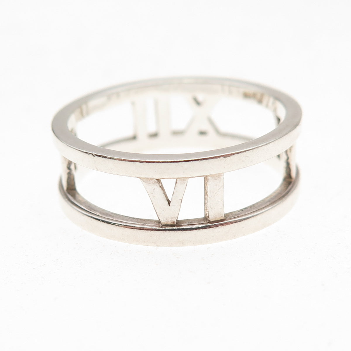 925 Sterling Silver Vintage Atlas Band Ring Size 10.5