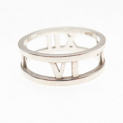 925 Sterling Silver Vintage Atlas Band Ring Size 10.5