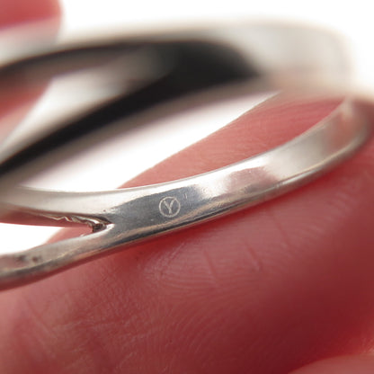 925 Sterling Silver Real Round-Cut Diamond Bypass Ring Size 8.25