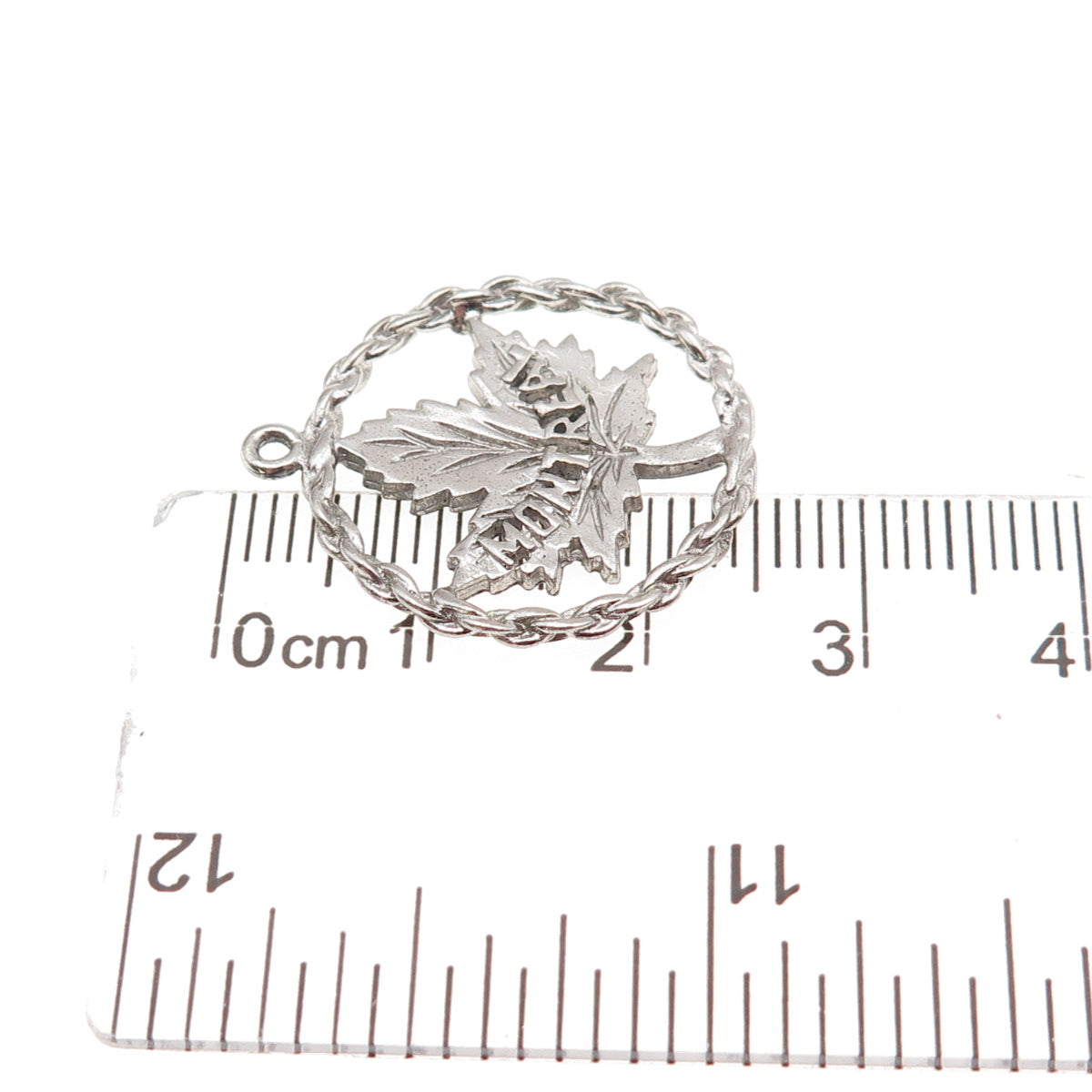 925 Sterling Silver Vintage Montreal Maple Leaf Charm Pendant