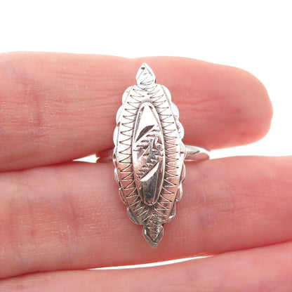 916 Silver Antique Retro European Engraved Oxidized Ring Size 5.75