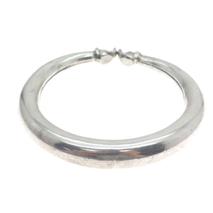 925 Sterling Silver Vintage Crescent Modernist Bangle Bracelet 7.75"